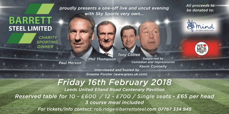 Barrett Steel Charity Sporting Dinner 2018 